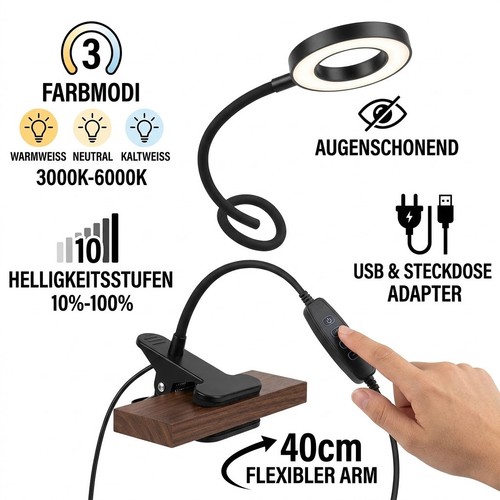 Led klemmlampe - led,