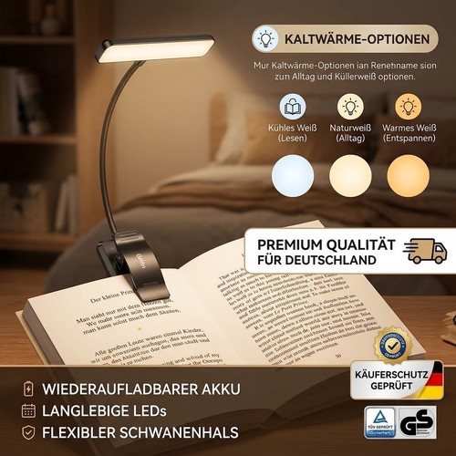 Gritin leselampe buch klemme - leselampe,